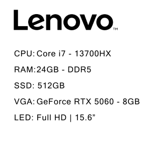 لپ تاپ لنو Lenovo LOQ 15IRX10 I7(13700HX) 24G 512SSD RTX 5060 8G – 159170