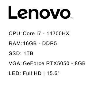 لپ تاپ لنوو Lenovo LOQ 15IRX10 I7 (14700HX) 16G 1TRA SSD RTX 5050 8G _ 159195